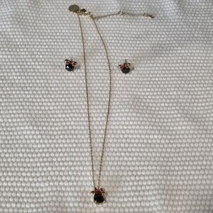 Kate Spade Minnie Mouse Necklace and Earrings Set